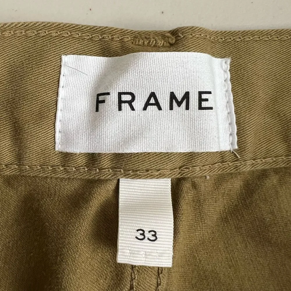 Frame Womens 33 Brown Ultra High Rise‎ Barrell Khaki Pants